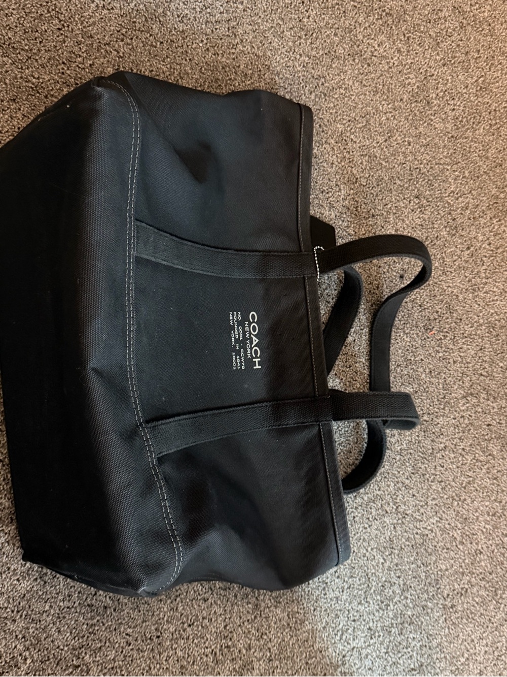 COACH Black Canvas Duffel Tote